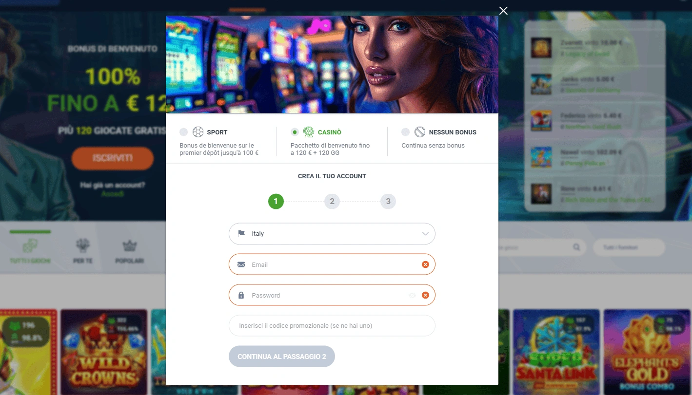 Quando ci si registra